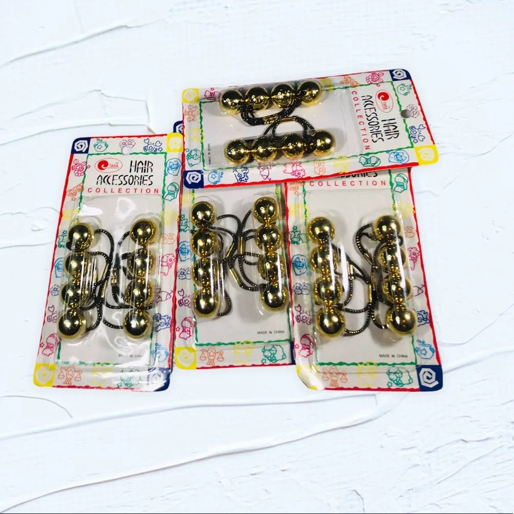 Gold Ball Vintage Hair Accessories Streetwear kidcore 80s 90s throwback